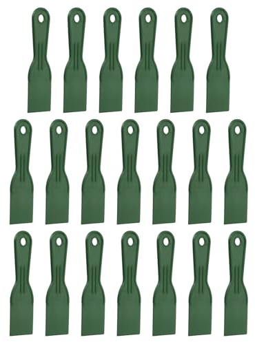 QUARKZMAN 20Pcs Spatule Enduit 2 Largeur Spatule Plastique Flexible Outil Grattoir Enduit Pour Taping Drywall Etalage Peinture Rayure Mur Vert Foncé