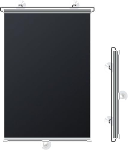Retractable Portable Window Blind - Sun Protection & Thermal Blackout Curtain with Suction Cups | Anti-UV Privacy Screen for Temporary Installation (45 * 125cm)