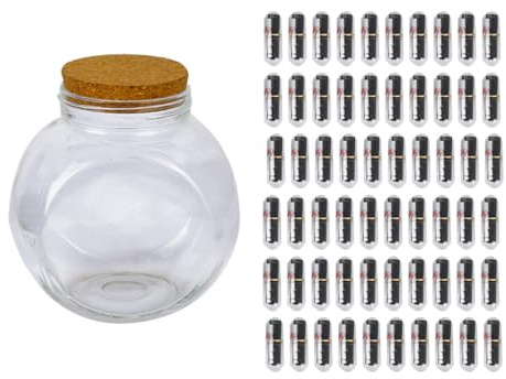 VICASKY Capsules de Souhaits 199 Pcs Noires Anneaux et Feuilles Bouteille en Verre Bouchon Liège, Kit Décoratif Multifonction pour Messages, Mariage et Présents D’Amoureux
