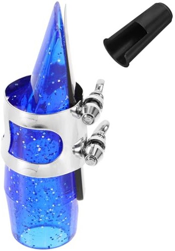 Saxophonkappe für Saxophon, 1 Satz Altsaxophon Ersatzteil | Schutzkappe mit Rohrblatt und Ligatur, Blaues Abs Metall Satz, Leicht und Rostresistent