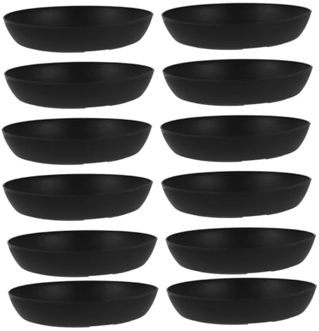 DIYEAH Bandeja para Plantas de Interior y Exterior, Platillos de Maceta Redondos de Plástico Negro, Paquete de 20 Unidades, Accesorio para Jardinería Que Evita Derrames y Retiene Agua