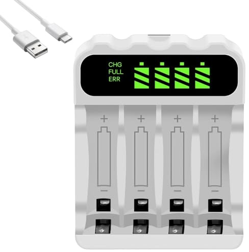 Recyklarladdare För Laddningsbara AAA AA-batterier Med LCD-skärm