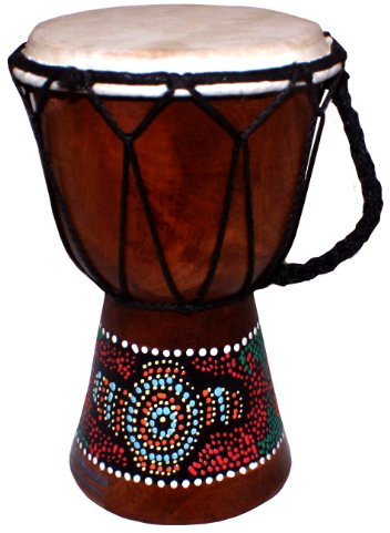 World Playground Ltd Hand Painted Djembe Drum (Height: 20cm, Drum Head Diameter: 13cm)