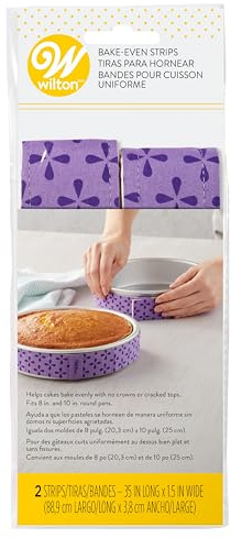 Wilton Bake Even Cake Strips, Prevents Domed Tops & Cracked Edges for Moist, Level Cakes, Fits 8-Inch & 10-Inch Round Cake Pans, 2-Piece Set