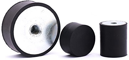 10 Stck. Gummipuffer Gummimetallpuffer Typ E Ø 40 mm Höhe 25 mm einseitig Innengewinde M10 andere Seite geschlossen Shorehärte 55° Metall verzinkt