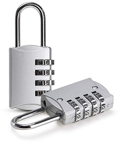 Combination Padlocks, 4 Digit Security Padlock, [2 Pack] Combination Lock for School Gym Suitcase Luggage