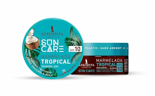 Afrodita Cosmetics SUN CARE Bräunungsbeschleuniger Marmelade | Für schnelle und intensive Bräune | 100% BRONZEHAUT | Ölige Cremeformel (Tropical) | 200 ml