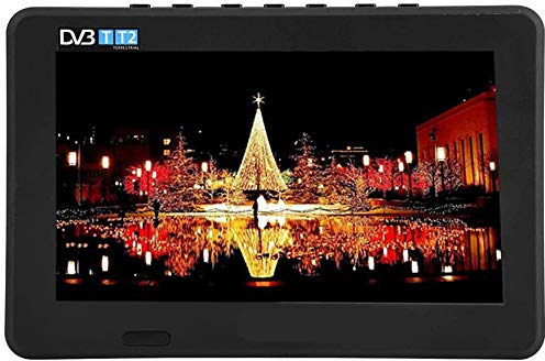 Topiky 7 Pulgadas 16: 9 Reproductor de televisión Digital HD Incorporado Batería de Litio Recargable incorporada Soporte en U y Tarjeta de TF para automóvil, Camping, Exterior, hogar(EU)