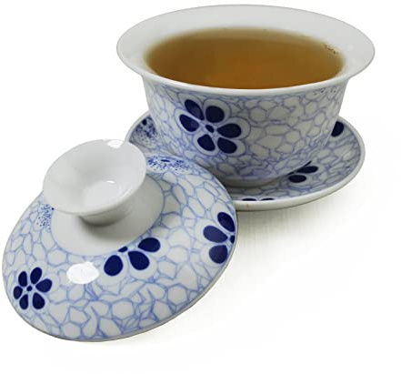 Gaiwan Porzellan chinesische Kung Fu Sancai Tureen Teetasse 118 ml Set Schale Untertasse Deckel s B