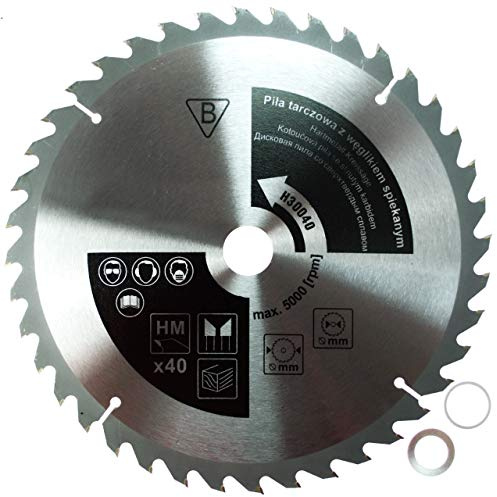Dedra H20540 Lame de scie circulaire en acier avec bague de réduction 30/25 mm et 30/20 mm 205 x 40 x 30 mm