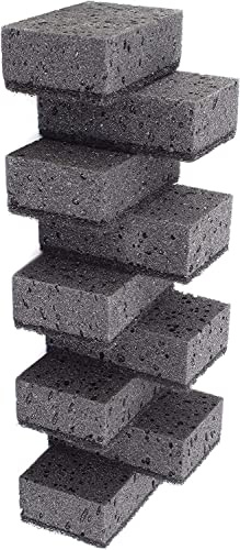 Okleen Black Scrub Sponges. Made in Europe. 9 Pack, 4.3x2.8x1.4 inches. Heavy Duty and Non Scratch Fiber. Kitchen Sponges Pack with No Smell. for Dishes and Household Washing