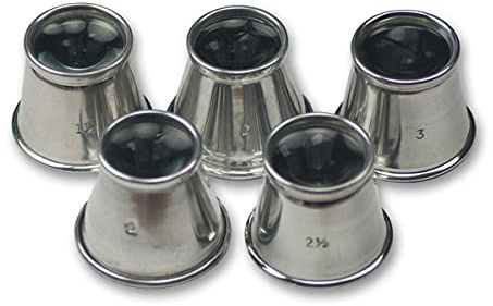 Aluminium Loupe eyeglass set of 5 different strengths watchmakers repairs tool