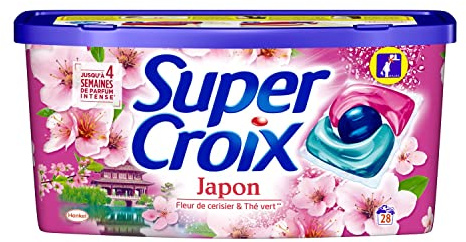 SUPER CROIX Trio-Caps Japan – 28 tvättcykler (28 tvättar) – tvättmedel i kapslar