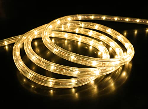 LEDZEIT - Profi Serie - LED Lichtschlauch 10m, Außen und Innen. Warmweiß 2300K, 30LED/M, IP65, 230V, Dimmbar, Erweiterbar, Flexibel, Biegsam, für Weihnachten, Festival, Party