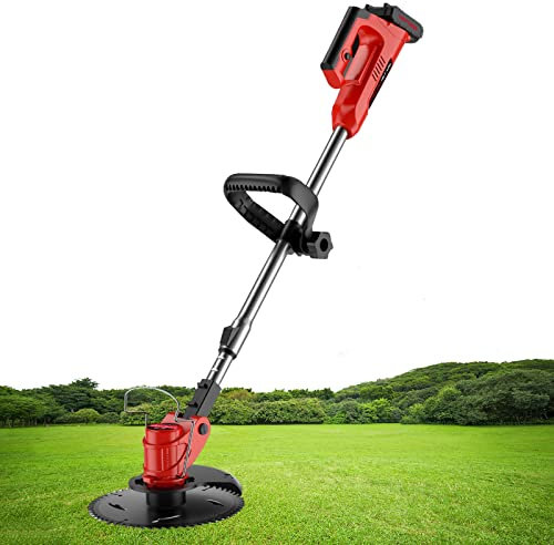 Electric Grass Trimmer, Cordless Small Lawn-Mower Battery Powered, Portable Grass Cutter for Gardens Weed Hedge, 36CM Adjustable Telescopic Rod+60° Machine Head Adjustment(Size:B)