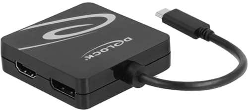 DeLock 63129 USB Type-C Adapter für einen VGA, DVI, HDMI oder DisplayPort Monitor (DisplayPort und HDMI bis 3840 x 2160 @ 60 Hz, DVI und VGA bis 1920 x 1080 @ 60 Hz), weiß