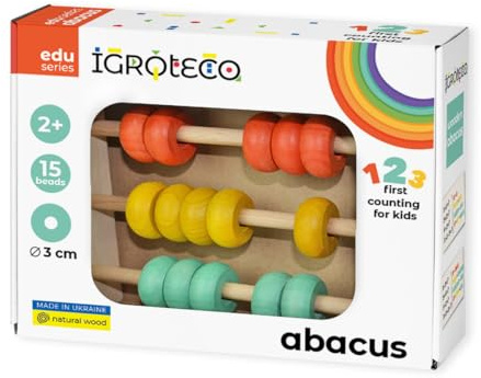 Igroteco® Abakus für Kinder 3x5 Eine Großartige Möglichkeit Die Intellektuellen Fähigkeiten Eines Kindes Zu Entwickeln Visuelle Darstellung des Dezimalsystems