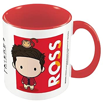 FRIENDS Pyramid International (Ross Chibi) - Taza de cerámica interior roja de 315 ml, tamaño único