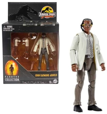 Mattel Jurassic World Jurassic Park Figura umana nella collezione Hammond Ray Arnold, personaggio articolato autentico di alta qualità, scala 9,5 cm, giocattolo dinosauro, HLP35