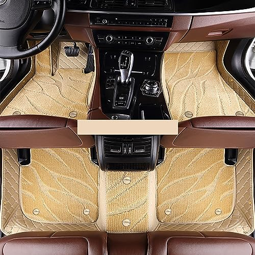 JITEM Auto Fußmatten Leder für Citroen C1 C3 C4 C5 Picasso Aircross Ds3 Ds4 Berlingo(RHD), Doppeldeckernach Maßabnehmbar Bodenmatte Automatten rutschfeste Teppiche wasserdichte Autozubehör