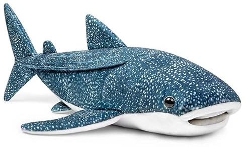 PuffPurrs Simulations-Plüschtier Riesenwalhai - Realistischer 20,5 Langer Blauer Textur-Walhai, superweiche Ozean-Meereskreaturen Haie Plüsch, Geschenk für Kinder