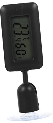 minkissy Thermomètre Numérique Rotatif à Ventouse Pour Terrarium, Mini Thermomètre De Réservoir De Dragon Barbu, Affichage Précis Température, Noir, Pour Boîte à Reptiles Et Terrariums Domestiques