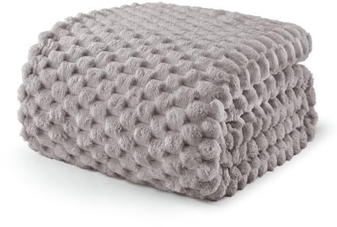 Exclusivo Mezcla Manta Cama Gris Claro - Manta Sofá, Manta Polar, Franela Doble Cara Suave, Ligera y Fácil Cuidado, Todas Estaciones, Jacquard Elegante, 150x200 cm