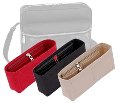LinerLink Taschen-Organizer für LV Messenger-Outdoor-Tasche (26 x 20 x 10,5 cm (L x H x T), handgefertigter Tascheneinsatz, 2 mm Filztascheneinsatz, Damen-Handtaschenformer (schwarz, Stil A: