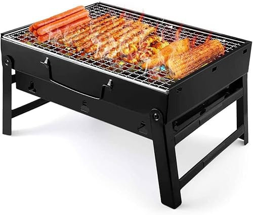 Parrilla de Barbacoa, Barbacoa de carbón Plegable portátil, Mesa de Mesa, ahumador de Acero Inoxidable para Exteriores, Barbacoa para Picnic y jardín
