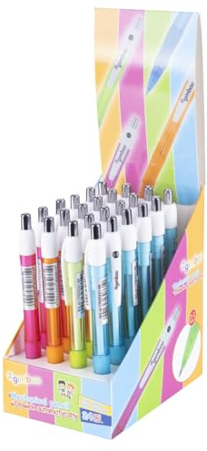 gimboo Mekanisk blyertspenna HB grafit: 0,5 mm/färgglad/24 stycken/blandade färg/förpackad i display/ergonomiskt gummihandtag