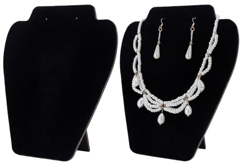 FINGERINSPIRE 2 Stück Schwarzer Schmuckständer Aus Samt Für Halsketten Und Ohrringe Verdickter Karton Halsketten Ausstellungsständer Halsketten Schmuck Organizer Halter Staffelei Ausstellungsständer