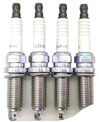 KFJFDHES 4PCS 22401-CK81B LZKAR6AP-11 Platin Zündkerze Kompatibel mit Nissan TIIDA X-Trail Qashqai NV200 Note MICRA SENTRA 22401CK81B LZKAR6AP11 Zündkerze Solides Terminal