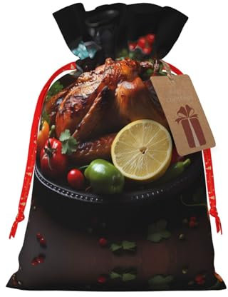 Bolsas de regalo de Navidad, pavo asado tentador, envoltura de regalo de Navidad, bolsas de dulces reutilizables para festivales y fiestas en casa