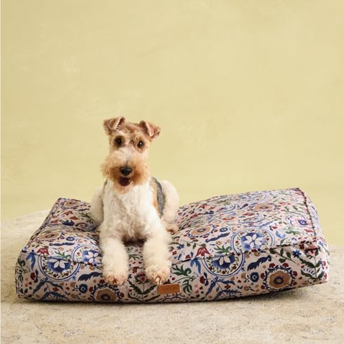 Rosewood x Joules Festival Floral Matratze für Hunde Mittelgroßes Hundebett Dick Gepolsterter Rutschfester Boden Waschbar Luxus Haustierbett für Mittlere Hunde
