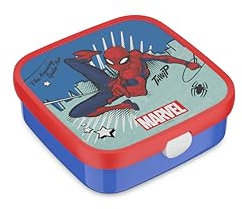 Mepal - Porta Pranzo Bento Grande Campus - Porta Pranzo per Bambini - Include 2 Scatole Bento rimovibili e Forchetta - Scatole Bento sono adatte al Microonde - 2x 200 + 1250 ml - Spiderman