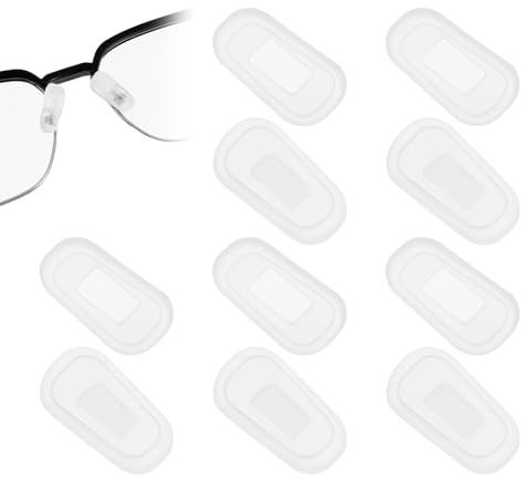 Piriuuo 5 Pairs Eyeglass Nose Pads, Anti-Slip Nose Pads for Glasses Soft Silicone Nose Pad Cushion Eyewear Protective Covers Nose Bridge Pads Eye Glasses Repair Kits (Clear)
