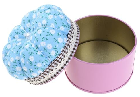 Blumen-Nadelkissen mit Metall-Aufbewahrungsbox, Nähnadel-Halter für Nähgarn, Quiltnadel und Bastelzubehör