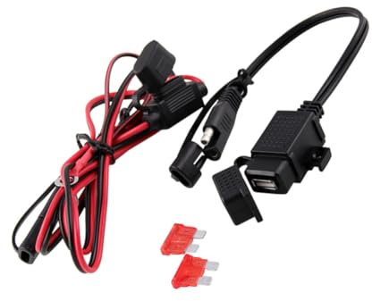 Cabilock Cargador USB para Motocicleta Adaptador SAE USB Doble Puerto De Carga Fusible Integrado para GPS y Teléfono