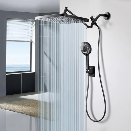 Jafeton Premium 31 cm Regenduschkopf mit Handbrause Aktualisierter Hochdruck-Regenduschkopf mit Hand-Kombination, große Regenüberkopf-Wasserfall-Duschköpfe | Anti-Verstopfungs-Düsen |