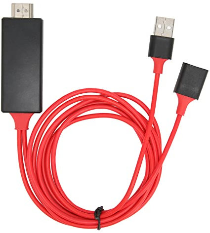 CHICIRIS Digital AV Sync Screen Connector Sharable HD Multimedia Interface Kabeladapter für TV -Projektor 1.4 Versionsauflösung (Rot)