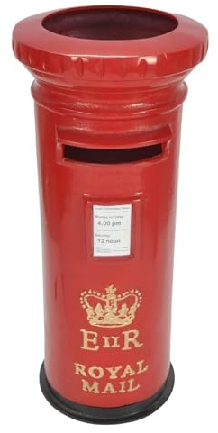 SK Style Iconic Metal British Post Box Umbrella Stand and Walking Stick Holder, Red