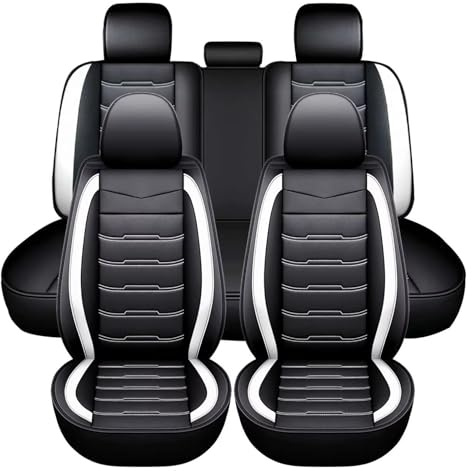 Materiali ecologici coprisedili Per Coprisedili Per Auto Per 5 Posti Auto Per SUV Per Camion Per Furgoni Coprisedili Antiscivolo E Resistenti All'usura Rivestimenti sedili auto(WHITE)