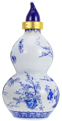 mit Deckel Keramikdosen, Vintage-Flaschen, Weißer Weinkrug aus Porzellan, Kürbis-Design, tragbarer Weinkrug aus Keramik, traditioneller chinesischer Stil, frisch versiegelt, geeignet for Partys