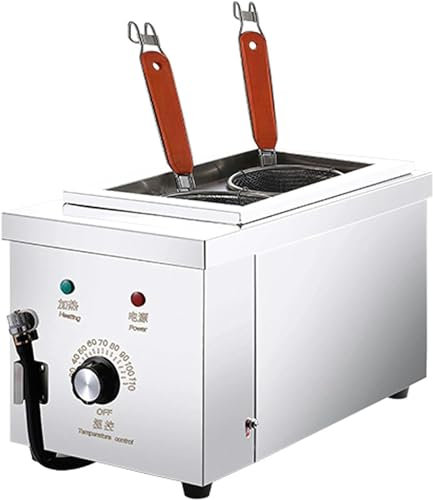 CQIKRWGWS Cuocipasta con 2 cestelli filtranti, Macchina per la Cottura di Pasta elettrica in Acciaio Inossidabile da 2000 W, cuocipapa Veloce - Temperatura costante Automatica