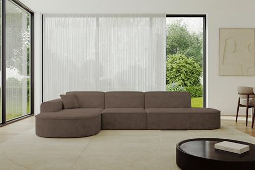 ALTDECOR Ecksofa in L-Form MARI-L2 328x171x79,5 - Braun | Corner Sofa Bett Eckcouch Couch Wohnlandschaft Cauchsofa