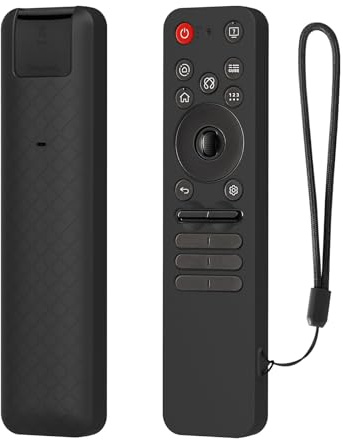 Funda de silicona para LG MR25GA Magic Remote Case (Serie 2025 OLED C5 B5 G5 M5), antigolpes y antideslizante, con Lanard para mando a distancia LG Smart TV, color negro