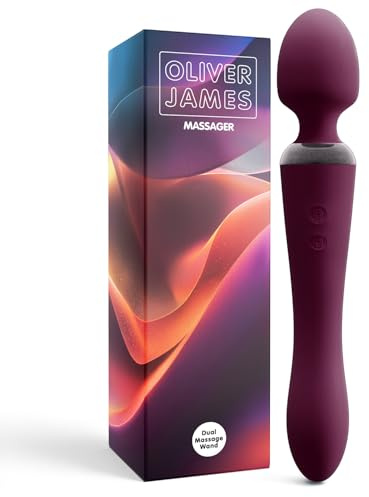 Dual Vibrator Wand & Vibrating Dildo by Oliver James - Sex Wand Vibrator with 10 Pleasure Modes, Showerproof Silicone Vibrating Wand, Adult Toys for Couples, Womens Sex Toys - Deep Purple