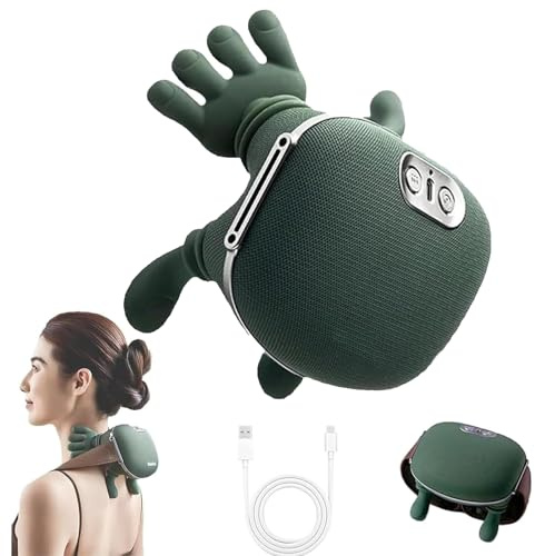 Massaggiatore per spalle, massaggiatore per mani, spalle e collo, con impastatura a caldo, design cordless, massaggio shiatsu ergonomico per collo, spalle e sollievo dal mal di schiena