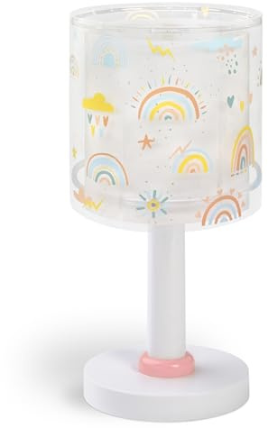 Dalber Kinder Tischlampe Nachttischlampe Nachtlicht Rainbow Regenbogen, 41191, G4-4W LED - Glühbirne enthalten, Rosa | Nachtlicht; 4W LED; Glühbirne enthalten