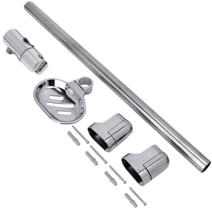 Support de barre de douche en acier inoxydable, porte-savon réglable en hauteur(B)